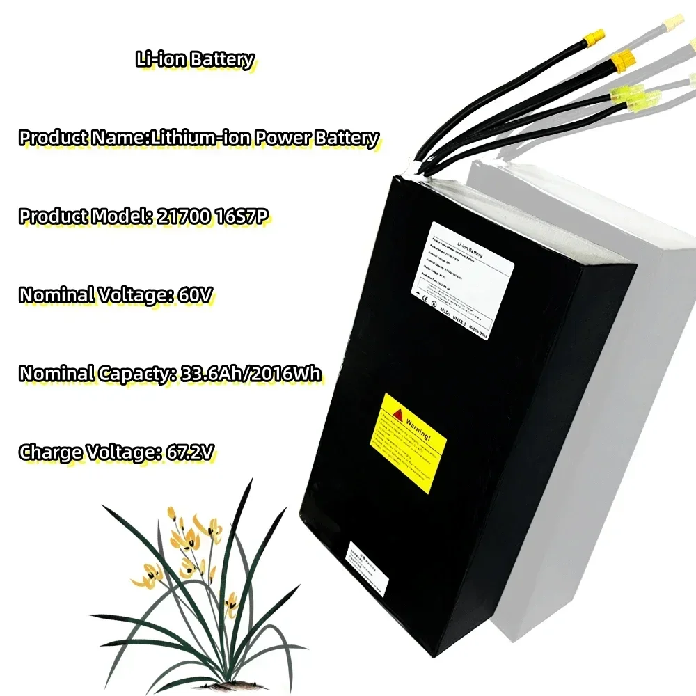 16S7P 60 В 33 6 Ач 21700 аккумулятор 1000-3000 Вт электрический велосипед мотоцикл двойной