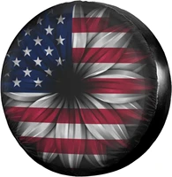 delerain usa flag flower spare tire covers waterproof dust proof spare wheel cover universal fit for jeep trailer rv suv