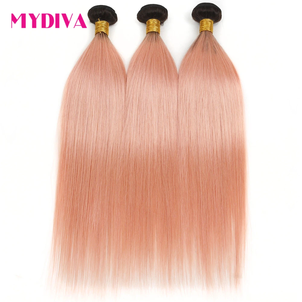 

30 32 40 дюймов бразильские прямые пучки волос Remy Ombre розовые шелковистые прямые человеческие волосы пучки для наращивания предложения для черных женщин