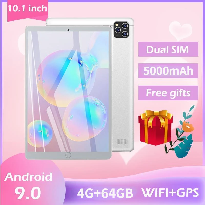 10.1 Inch Hot Sale Octe Core 4G+64GB Android 9.0 WiFi Tablets Dual SIM Dual Camera 5.0MP IPS Bluetooth 4G WiFi Tablets