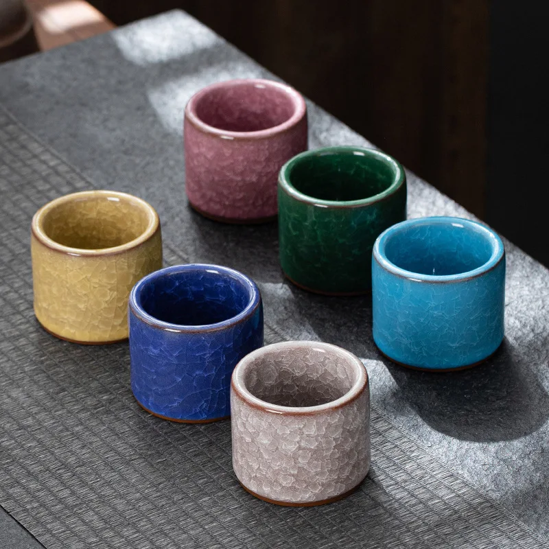 Винтажная многоцветная керамическая чайная чашка в японском стиле ретро ручная
