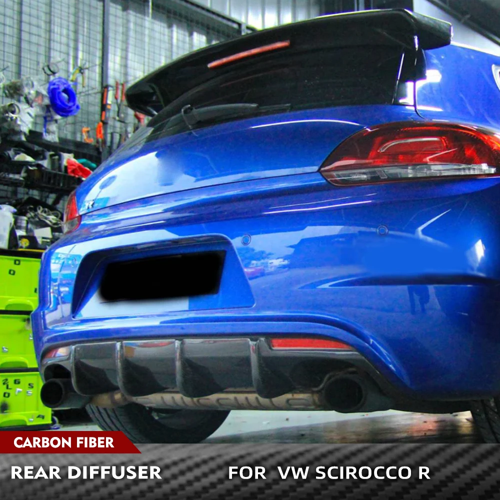 Для Volkswagen VW Scirocco R20 Бампер 2009-2016 Углеродное волокно/FRP Комплекты заднего бампера