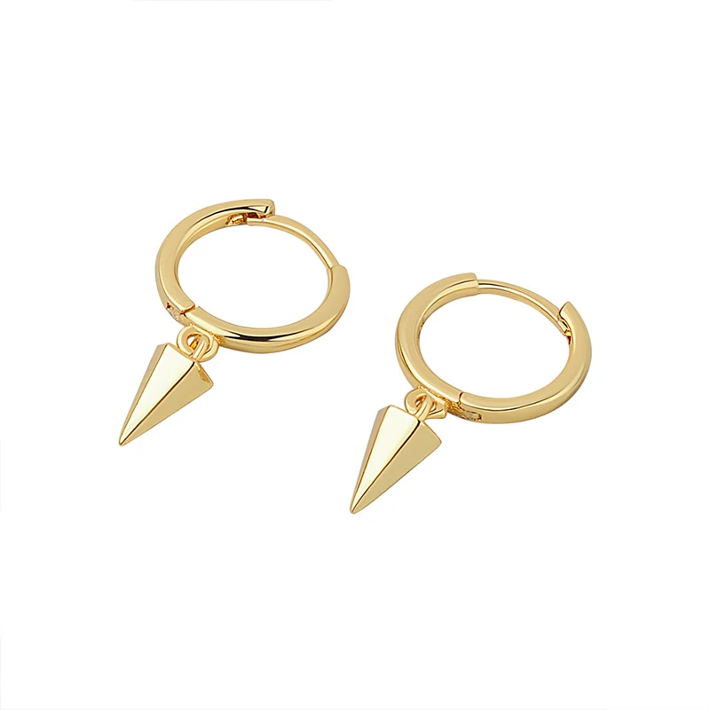 

925 Sterling Silver Earring for Women Pointed Cone Shape Trendy Jewelry Vintage Simple Party Accessories Gifts Hoop Earrings