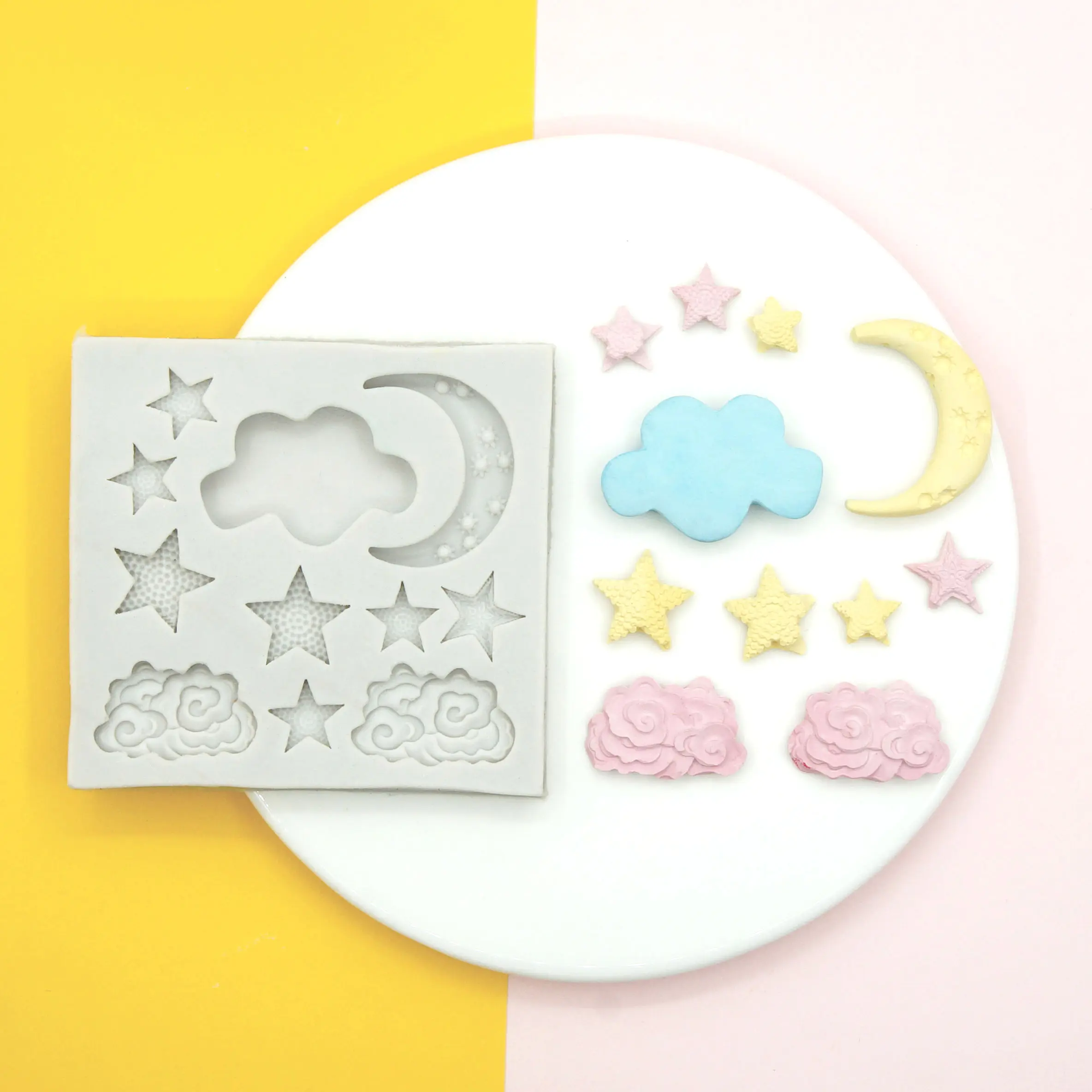 

Star Moon Cloud Shape Silicone Mould Fondant Chocolate Cake Decorating Tool Baking Tools Resin Clay Resin Candle Decoration Mold