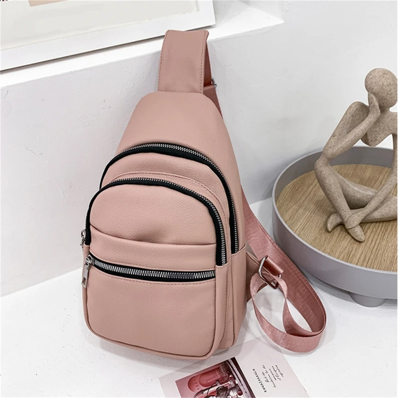 

Women's Casual Chest Pack Retro PU Leather Shoulder Crossbody Chest Bags Women Messenger Pouch Female Handbags Designer 2023