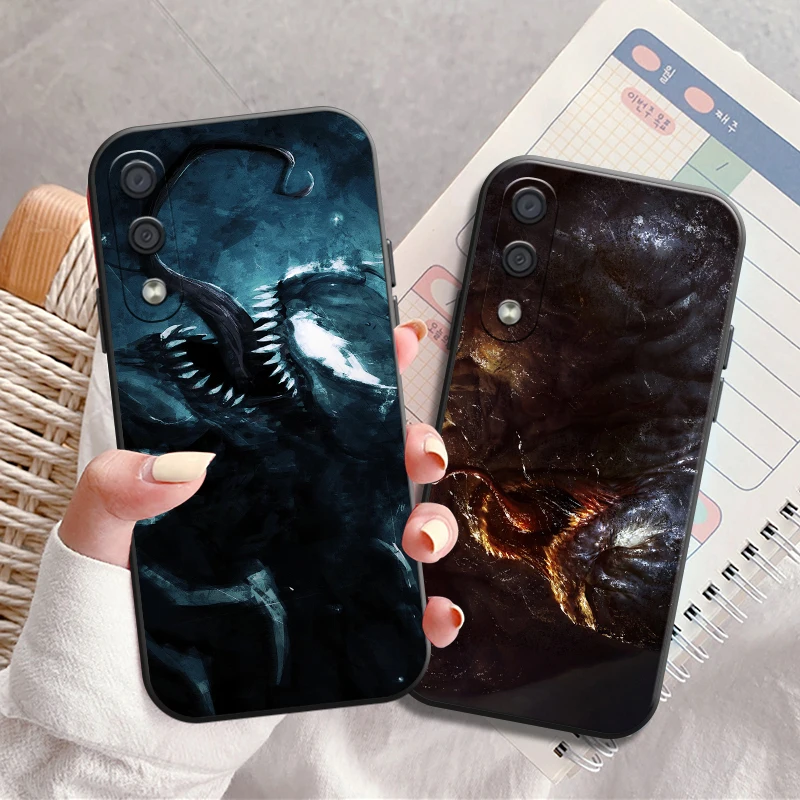 

Marvel Venom Phone Case For Samsung Galaxy S8 S9 S10 S10E S20 S21 FE S21 Plus Carcasa Black Liquid Silicon Coque Funda