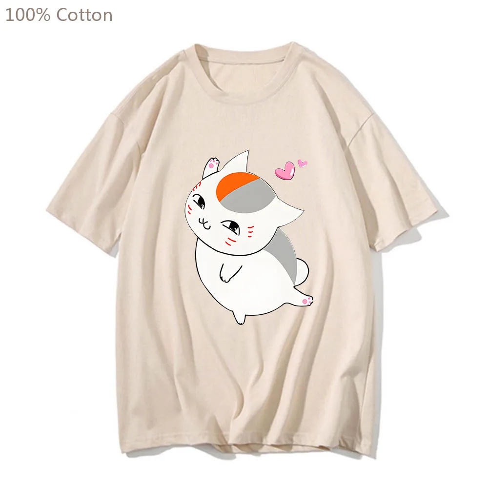 

Natsume's Book of Friends Natsume Yuujinchou Madara Cat Cartoon Anime T-shirts Cute Manga Tshirt 100% Cotton Men/women Tee-shirt