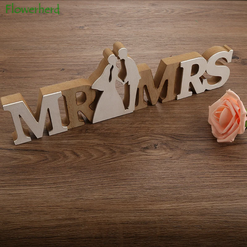 

Large MR MRS Wedding Decoration Props Heart Wooden English Alphabet Creative Party Wedding Decoration Supplies Ornaments