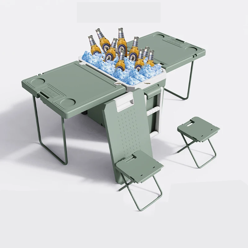 Переносной холодильник для кемпинга на открытом воздухе C049 объемом 32 л со столом