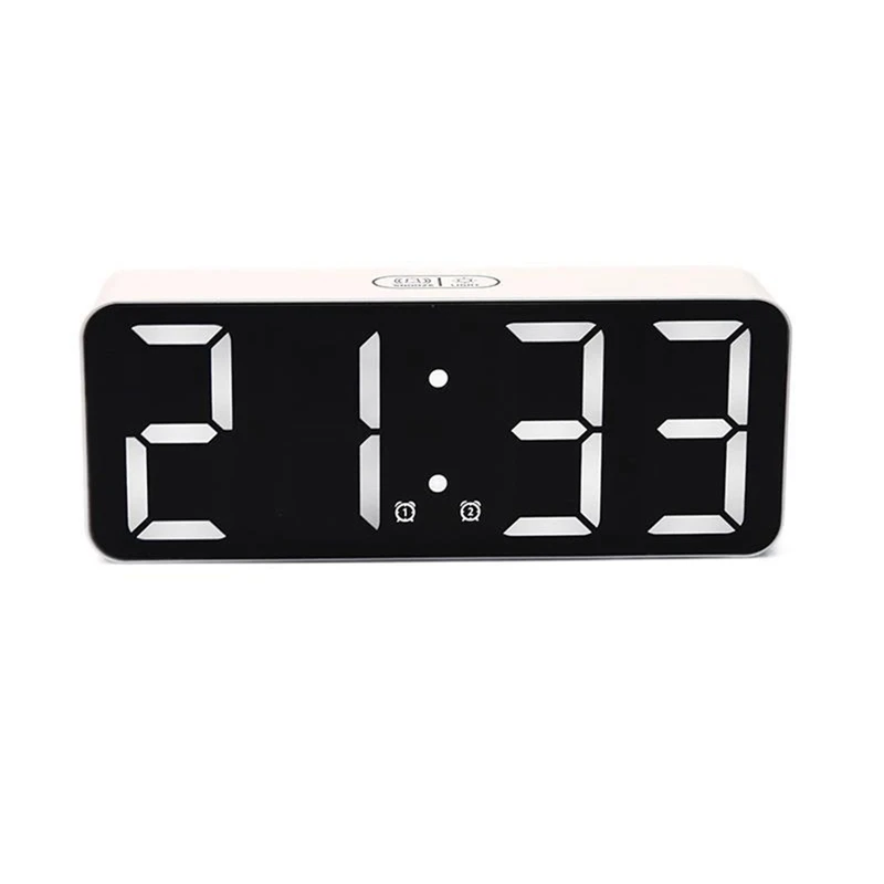 

Digital Alarm Clock 2 Alarms Snooze Electronic LED Clock 3 Display Modes 12/24 Hour With Backlight For Living Room