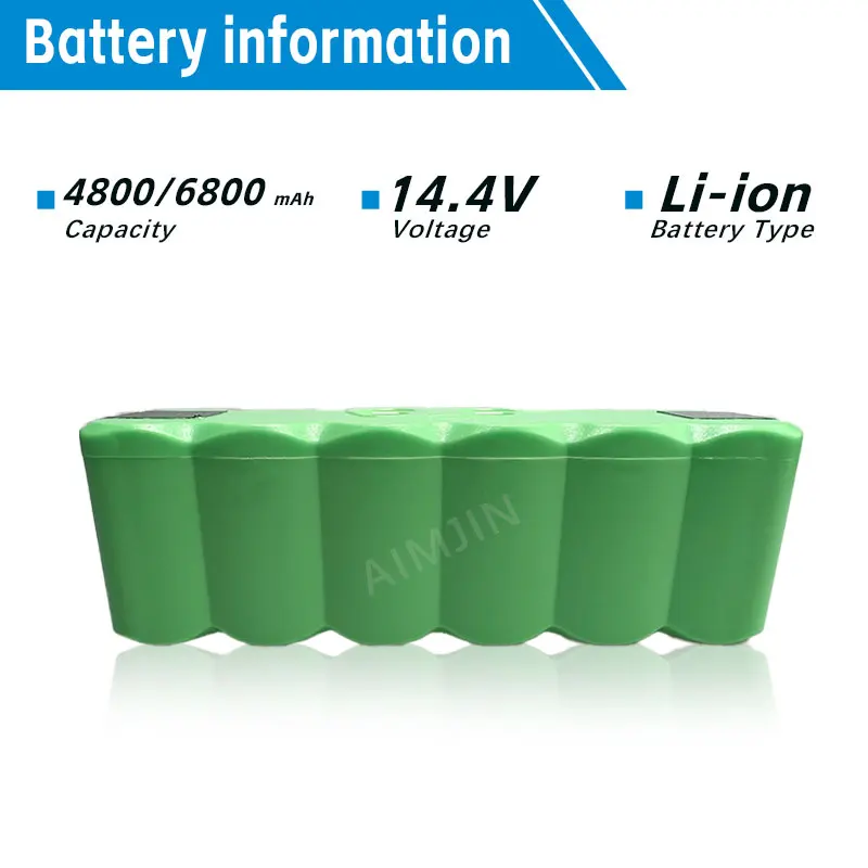 

14.4V 4800/6800mAh Lithium Rechargeable Battery For iRobot Roomba 500 600 700 800 Series 560 620 650 700 770 780