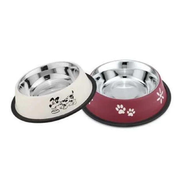 

Color-Patterned Steel Mama-Water Bowl for Cats and Dogs 96 oz 397179477