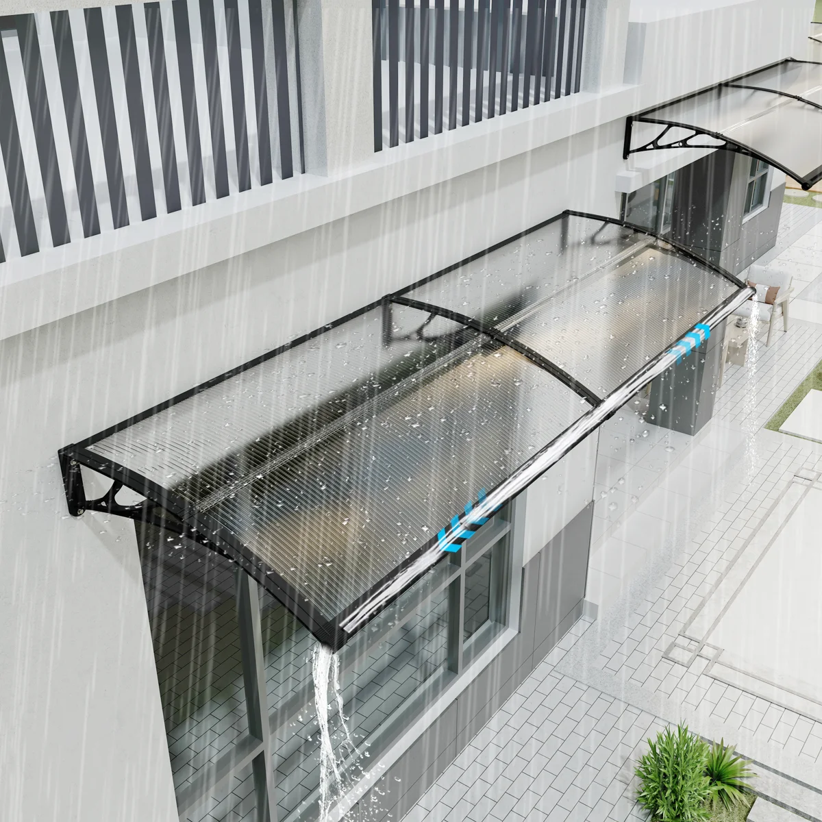 Оконный тент дверной навес внешний вид с отдельной дренажной раковиной для патио