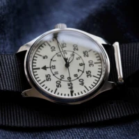 men pilot sapphire crystal watch japan quartz movement classic retro wristwatch luminous 50m waterproof titanium nylon strap