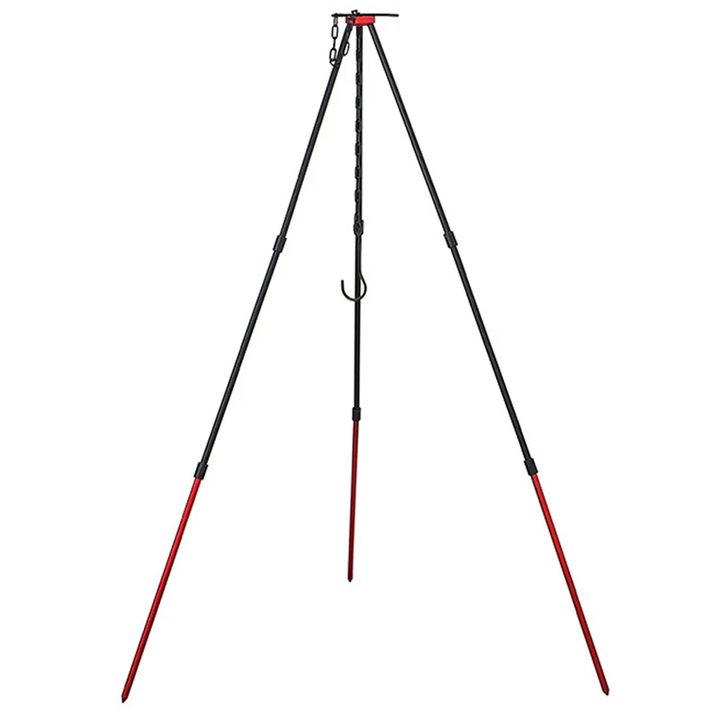 

Campfire Tripod Outdoor Camping Cooker Hanger 3 Sections Adjustable Grills Hanging Tripod BBQ Cooking