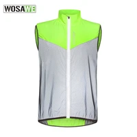wosawe high visibility reflective cycling vest men sleeveless breathable running vest bike bicycle cycle vest with back pocket