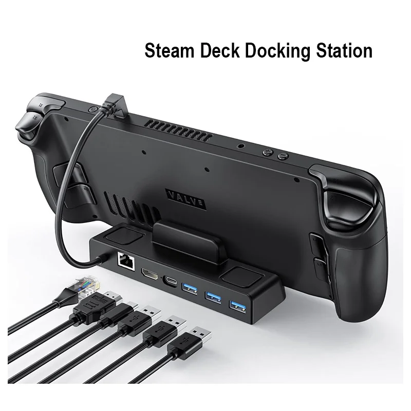 Купи Steam Deck Dock Station TV Base Stand Hub Holder Docking USB C to RJ45 Ethernet 4K 60HZ HDMI-compatible Steam deck Console за 1,430 рублей в магазине AliExpress