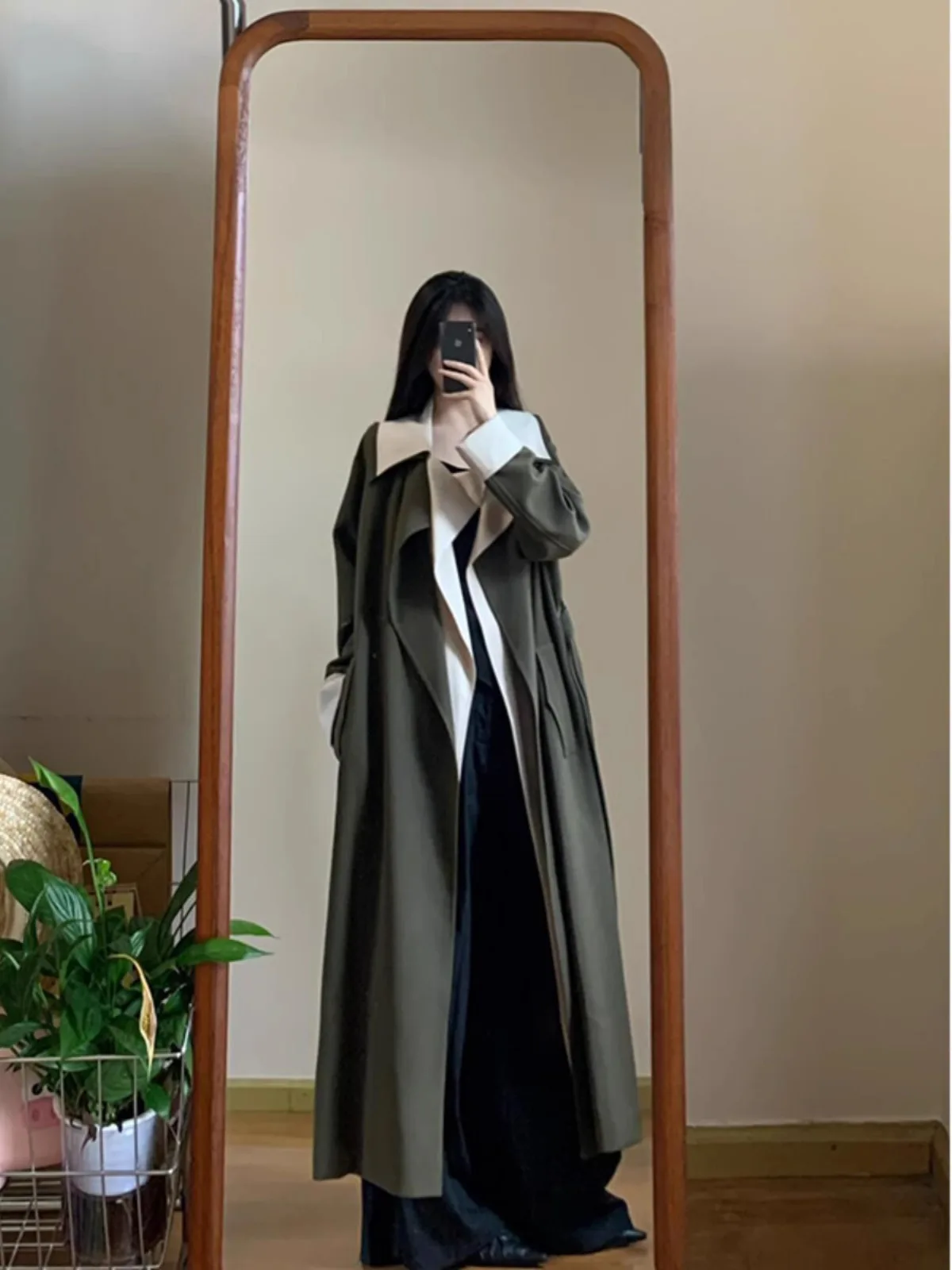 МК и Ур. Bv французский длинный плащ из двух предметов женский осенний новый