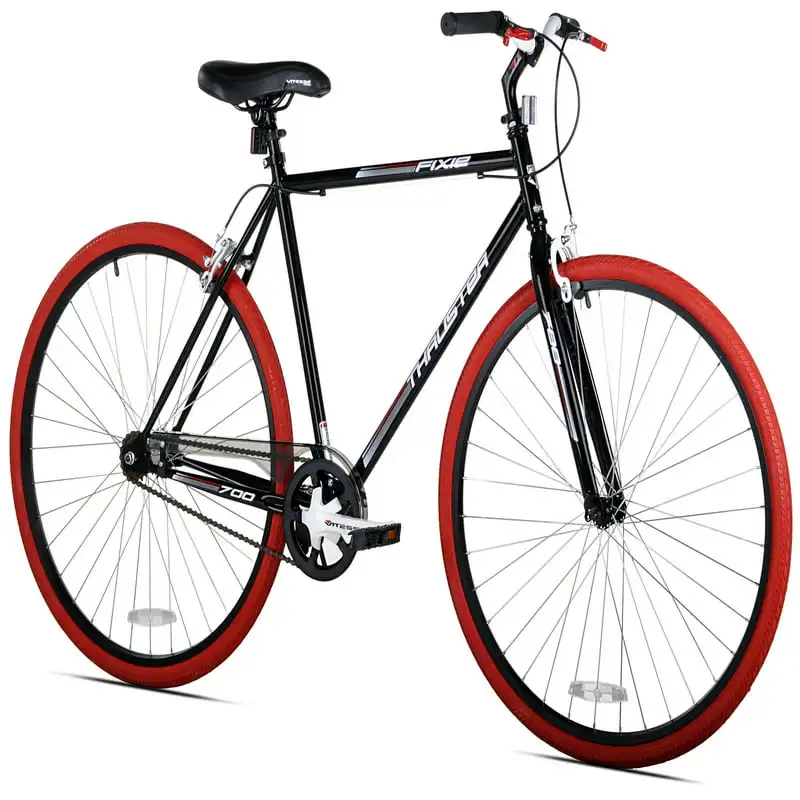 

700c Thruster Fixie Men's Bike, Black/ Bicycle Bike Travel Adult Teens Gift