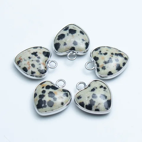 Подвески из натуральных камней сердце 31 цвет