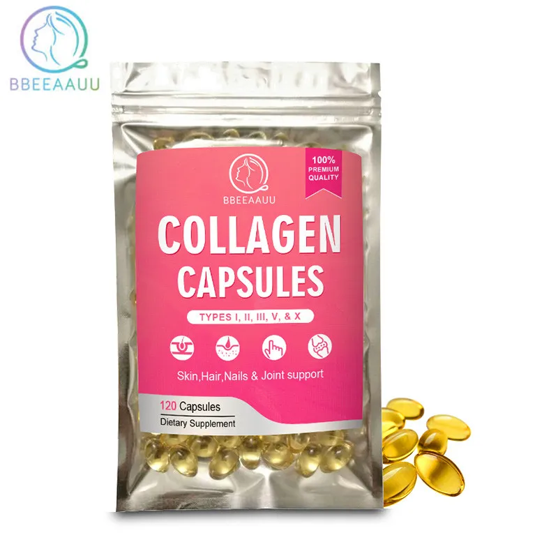 

BBEEAAUU Collagen Capsules Vitamin C Whitening Antioxidant Anti-aging Strengthen Skin, Bone and Nails Promotes Hair Growth