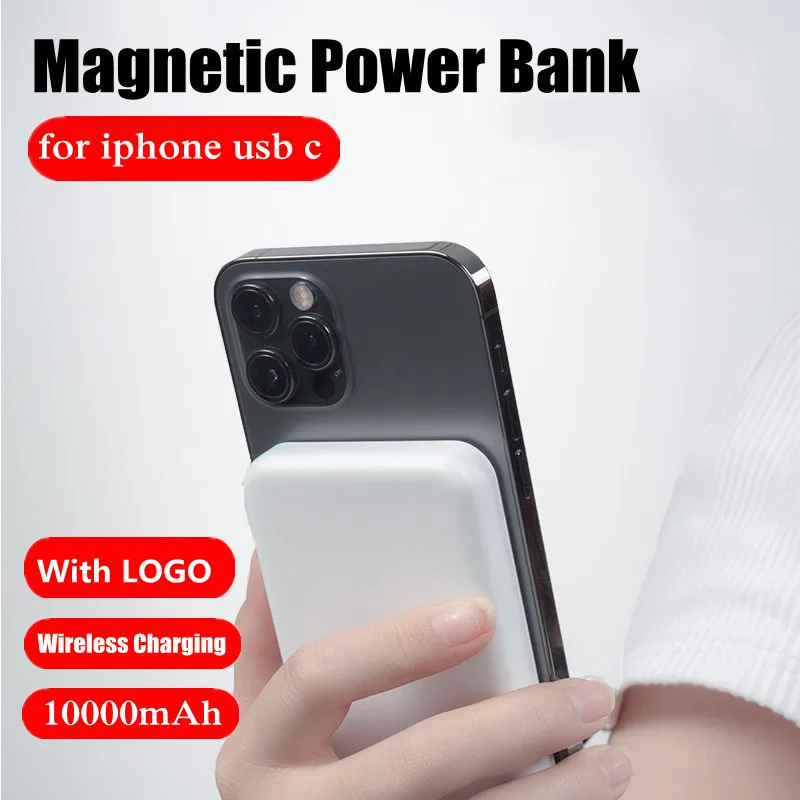 Фото Магнитный Power Bank Type-C Prot для Apple, внешний аккумулятор, портативное беспроводное зарядное устройство для iPhone, запасная батарея Magsafe Powerbank №2