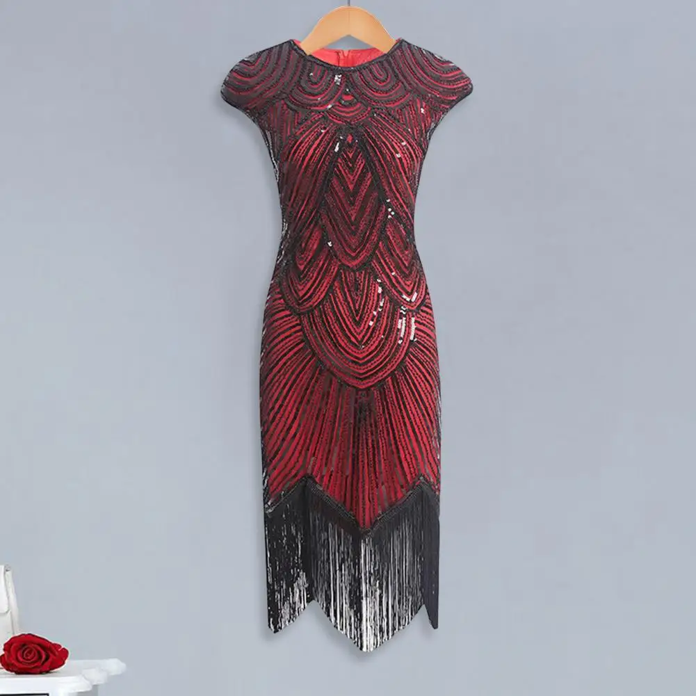 Женское платье с блестками винтажное длинное платье-футляр без рукавов бахромой