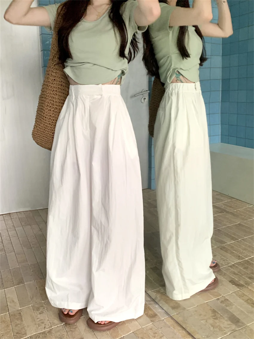 Летние шикарные однотонные брюки PLAMTEE 2024 Свободные повседневные универсальные