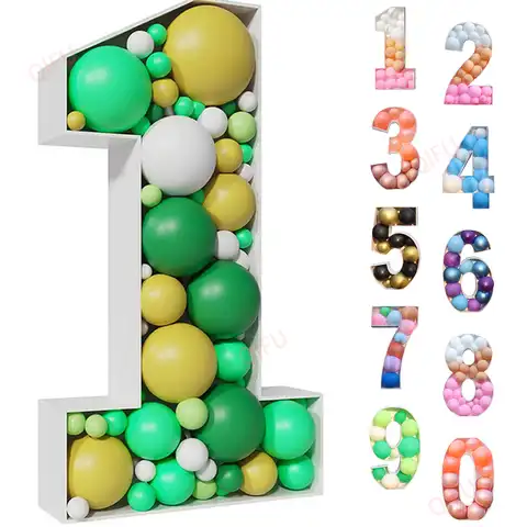 73/93 см гигантская фигурка 1-й 2-й 3-й шар заполняющий ящик 16 18 21 день рождения шар номер 30 40 50 шар рамка Декор на годовщину