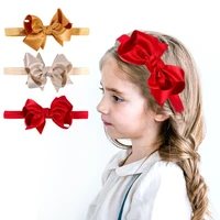 baby girls headband grosgrain ribbon hair bow hairband handmade soft elastic hairband baby hair accessories for infant toddler