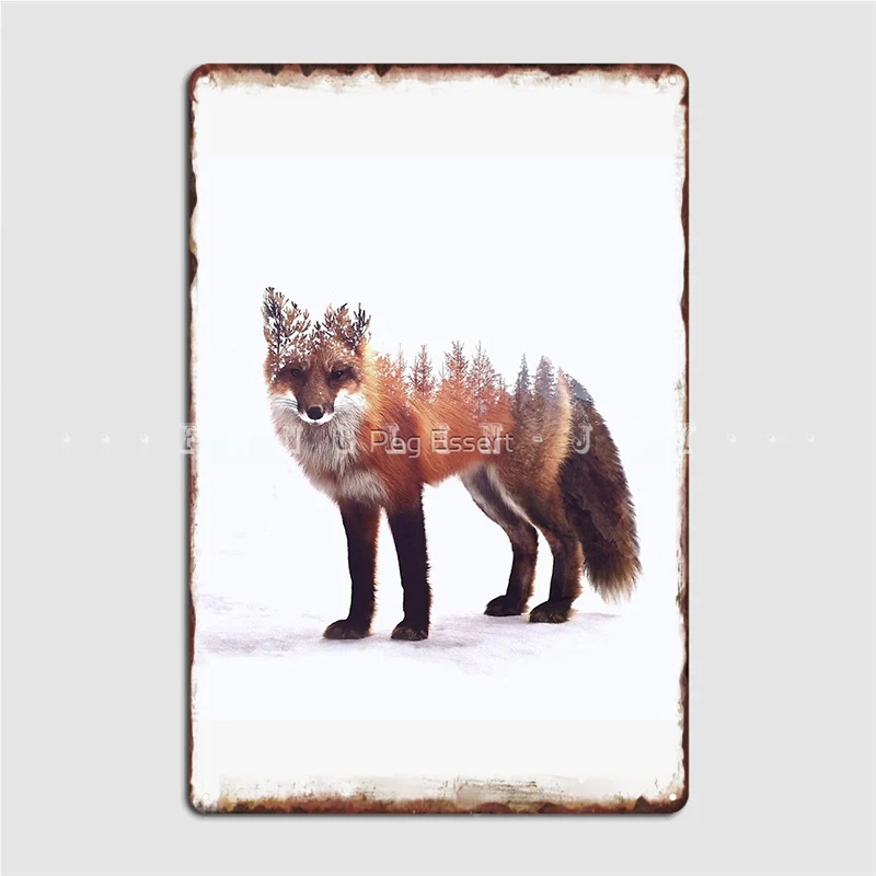 

Fox Metal Sign Wall Mural Living Room Personalized Plates Tin Sign Posters