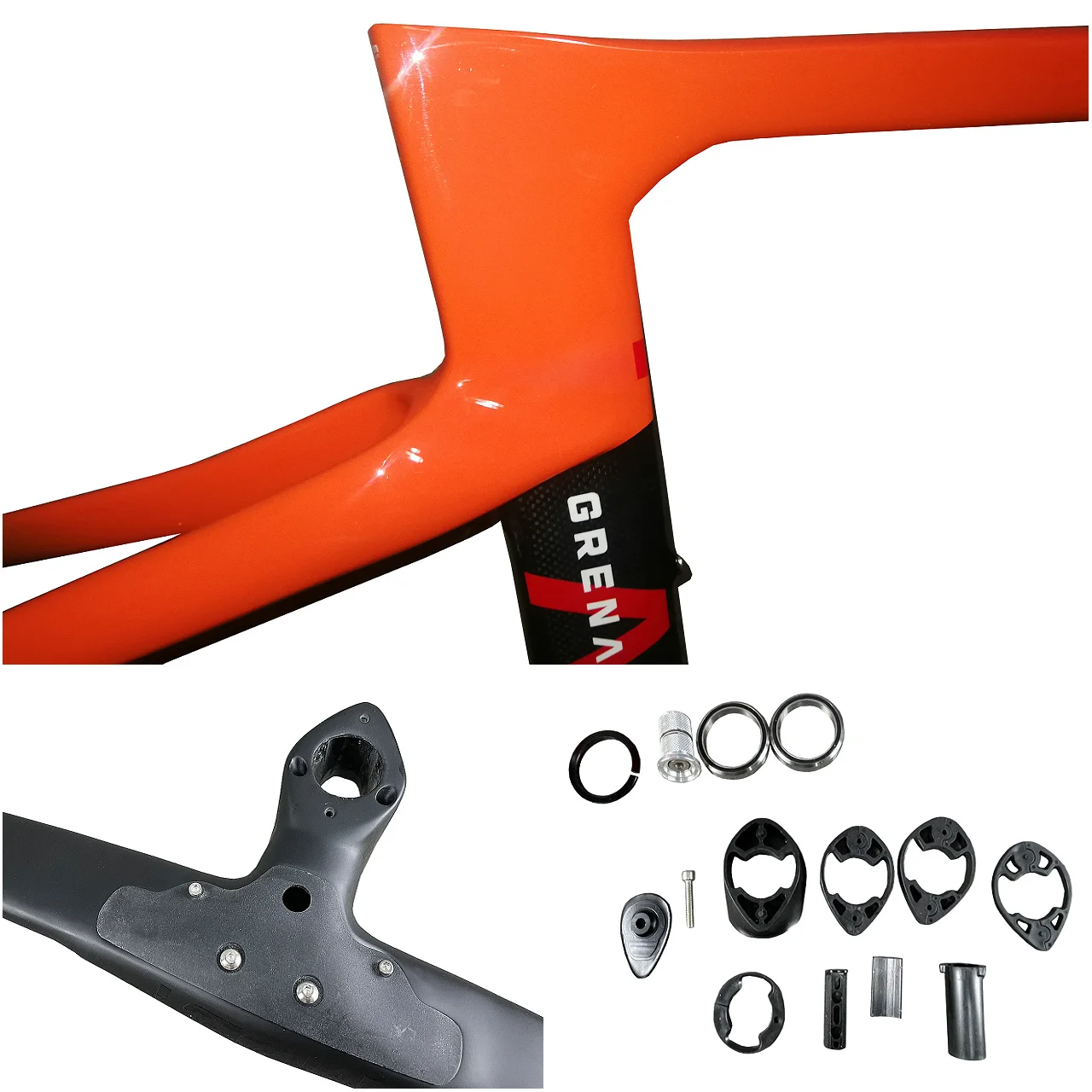 

43--57.5cm Orange Black T1100 1K Road Carbon Frames Disc Brake V Disk Bicycle Frameset Handlebar XDB DPD UPS Shipment