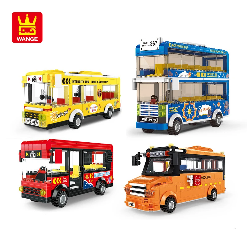 

WANGE Building Blocks Toys Double Decker Bus Intelligence Assembly City Car Model for Kids Boys Free Shipping Items Small Bricks