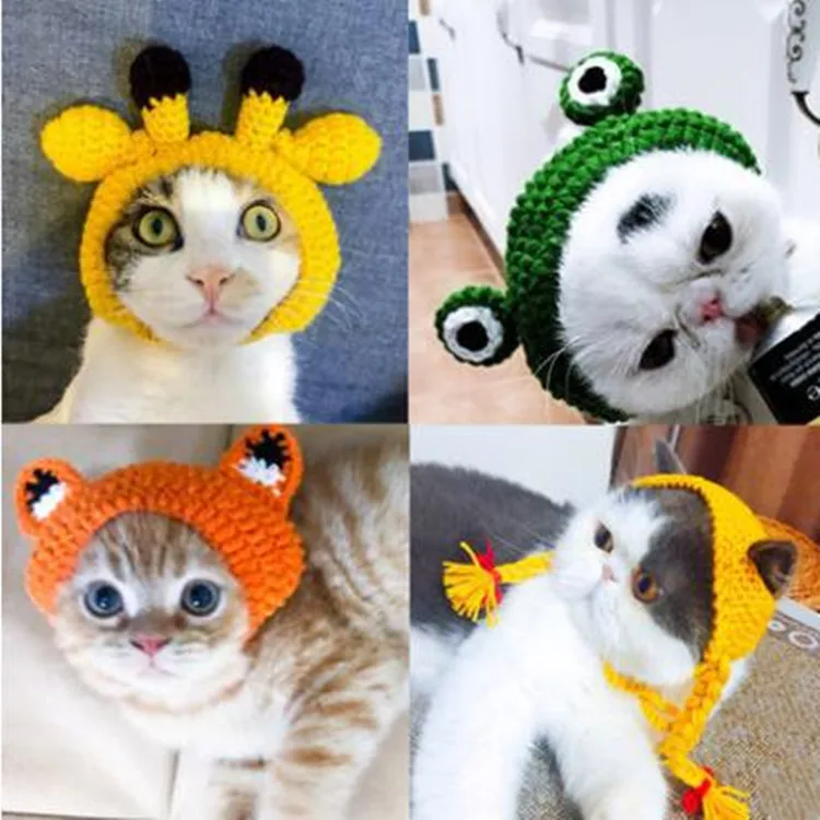 

Pet Hat Hand-woven Cute Pet Jewelry Cat Dog Cartoon Party Pet Headdress Dog Accessories for Small Dogs Pet Cat