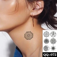 geometric eye of god temporary tattoo stickers black compass fake tattoos waterproof tatoos hand neck small size for women men