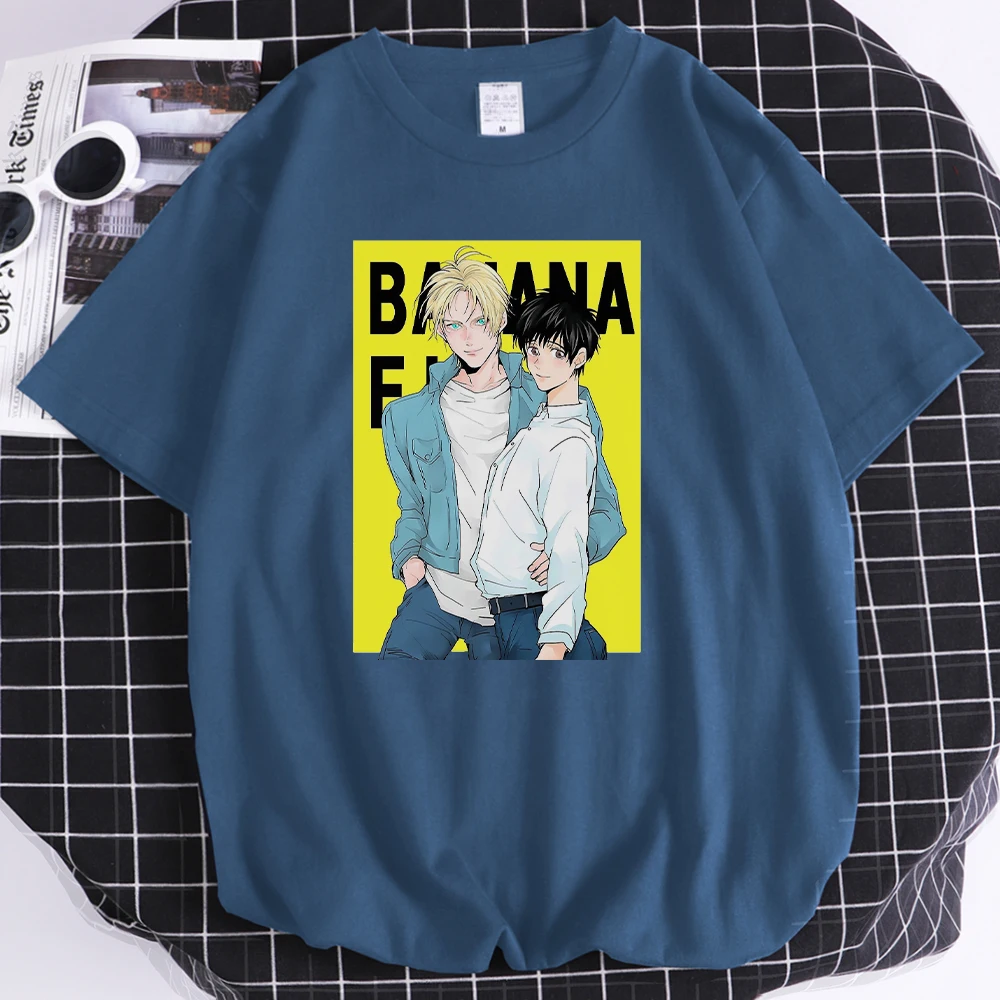 

Banana Fish Beautiful Printing Mans T Shirt 2022 Brand Summer Tshirt Short Sleeve Loose Tees Shirts Fashion Style Men T-shirt