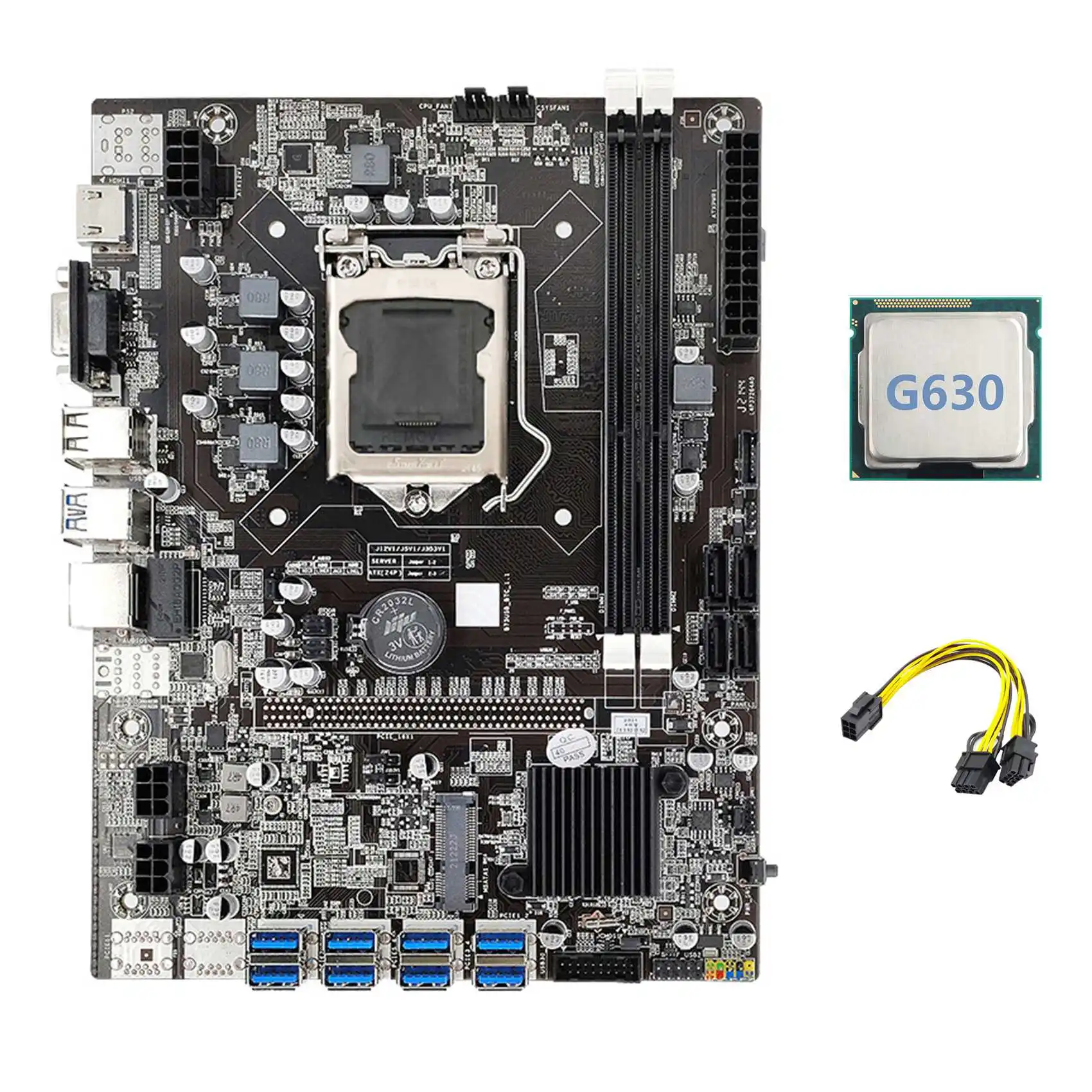 

B75 ETH Майнинг материнская плата 8xpcie USB адаптер + G630 ЦП + 6Pin до Dual 8Pin кабель LGA1155 MSATA B75 USB Майнер материнская плата