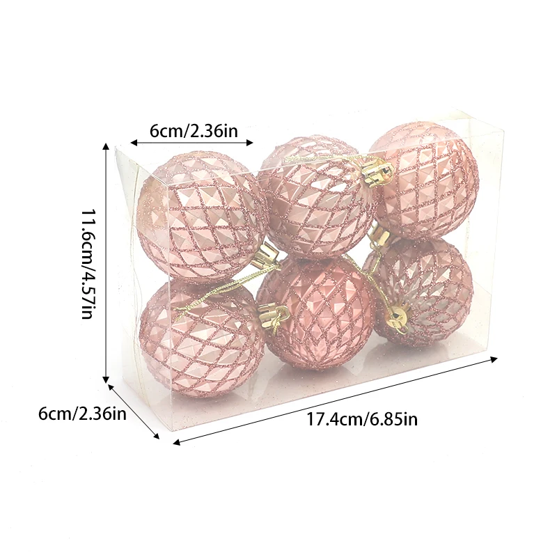 

Рождественские шары WNYZQ 6 шт., 6 см