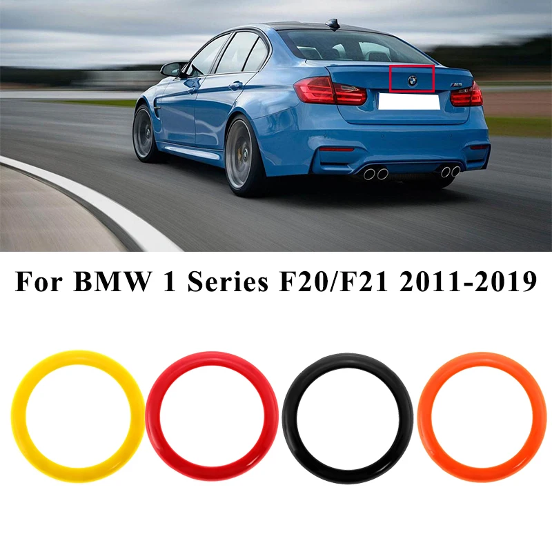 

Ring Car Rear Badge Logo Frame Cover Trim For BMW 1 Series F20/F21 2011-2019 Red Black Carbon Fiber Orange Yellow