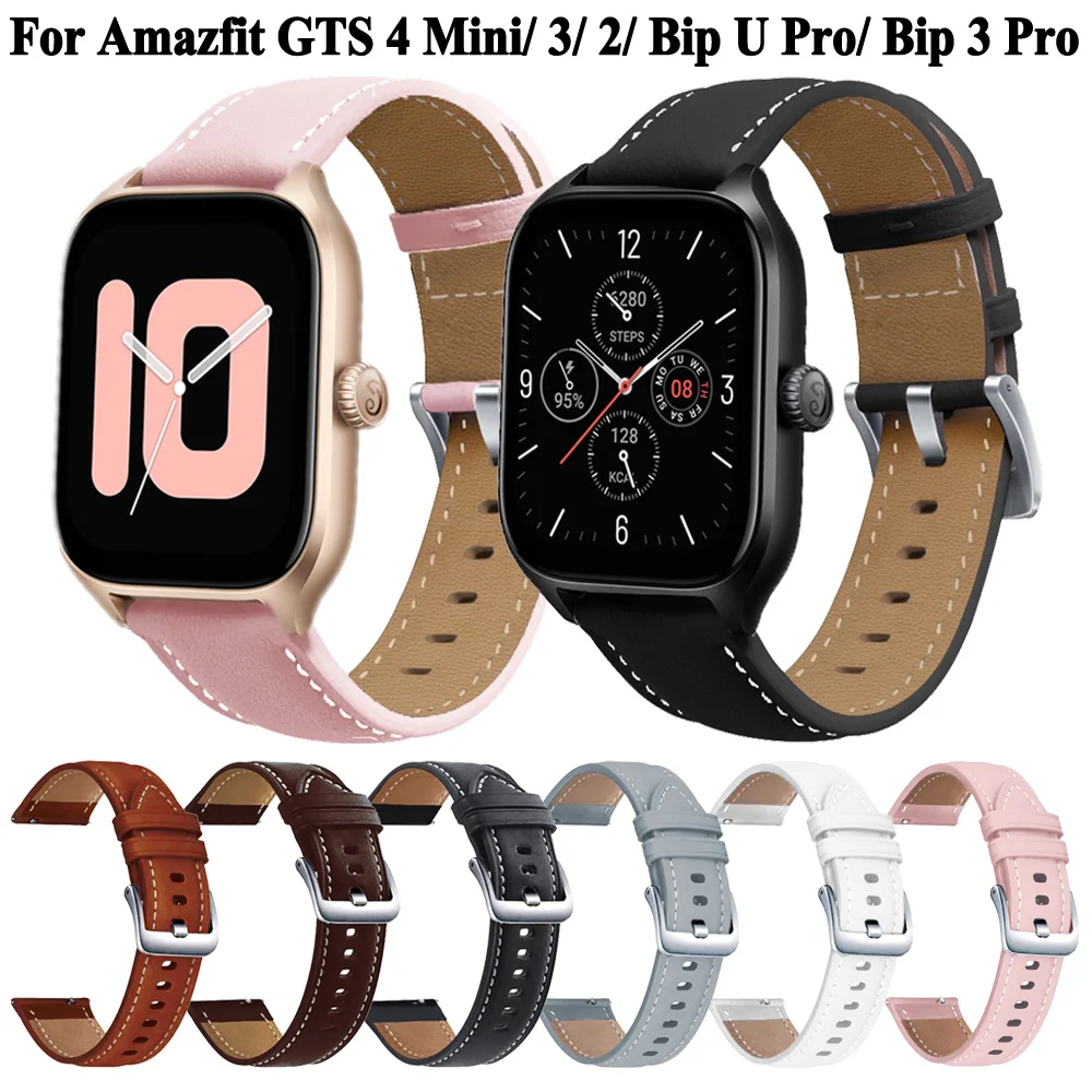 

Ремешок кожаный для смарт-часов Amazfit GTS 4, 20 мм
