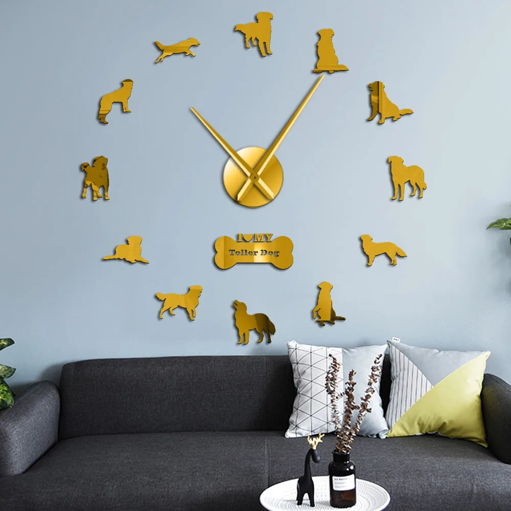 Nova Scotia Duck Tolling Retriever Dog Big Wall Clock Toller Living Room Art Home Decor Watch Pet Shop Lover Gift |