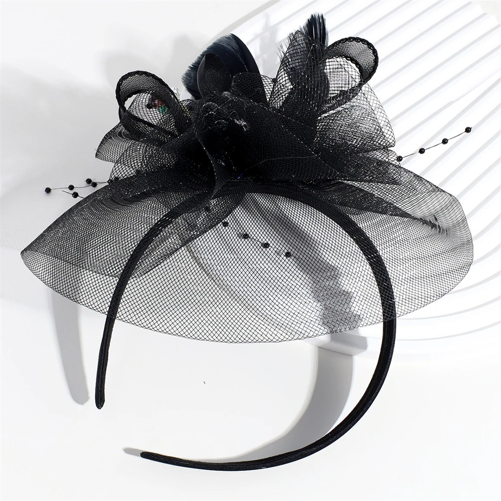 Головной убор, фата, головной убор, Вуалетка для невесты, Вуалетка с черным лицом, аксессуары для волос для выступления на сцене