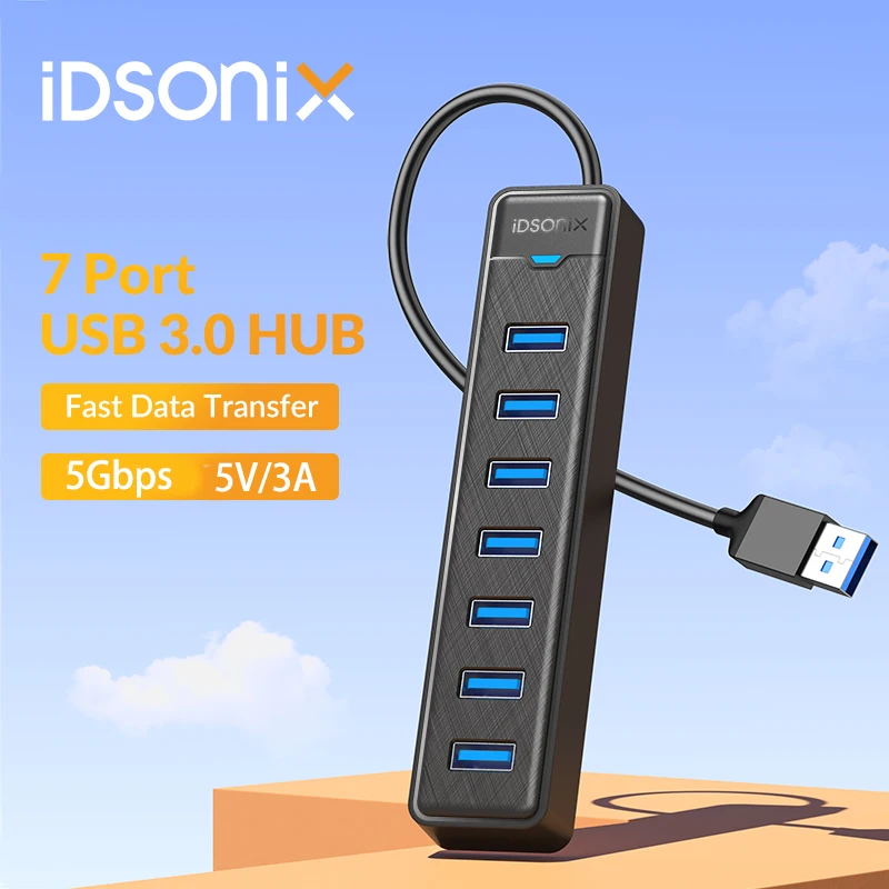 

iDsonix USB Hub 4 Port 3.0 Hub Adapter Type C Docking Station 7-Port HUB Adapter 5Gbps High Speed For Macbook Mac OS