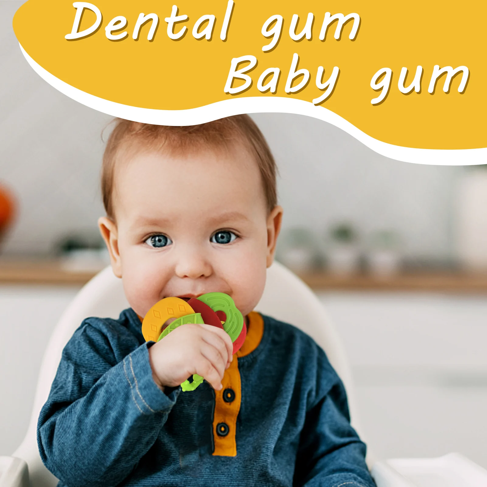 Игрушка-прорезыватель для зубов в виде фруктов мягкая резиновая погремушка