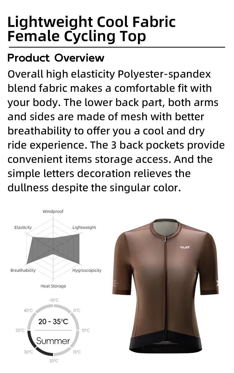 ROCKBROS Cycling Jersey Summer Anti-Uv Women's Bicycle Clothing Quick-Dry MTB Breathable Bike Shirts Short Sleeve YKK Zipper