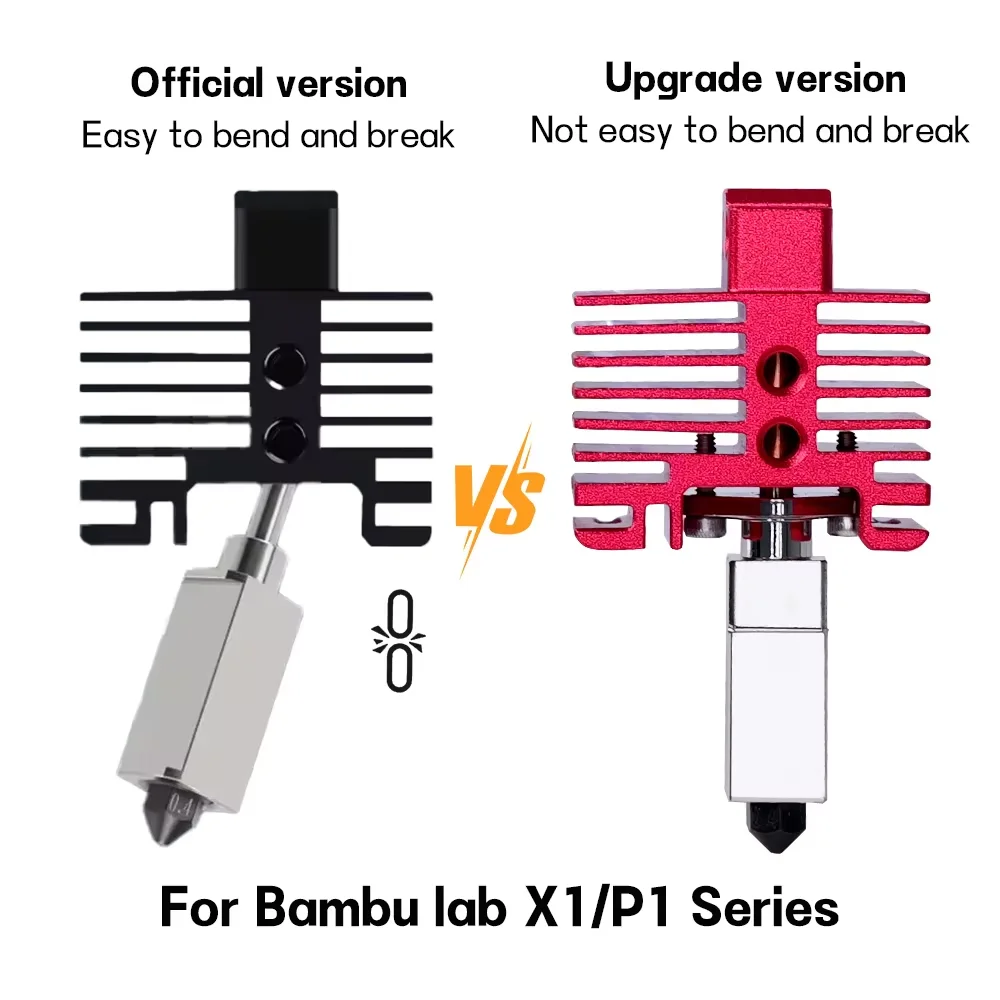 Фото Модернизированный комплект хотэнда V2.0 для Bambu Lab P1P: биметаллический термистор и сопло из закаленной стали для Bambu Lab X1, X1C, P1P, P1S №2