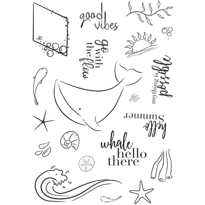 

Oceans And Whales DIY Clear Stamps Scrapbooking Paper Cards Album Gift Cards Notepad Ornaments Handmade Crafts