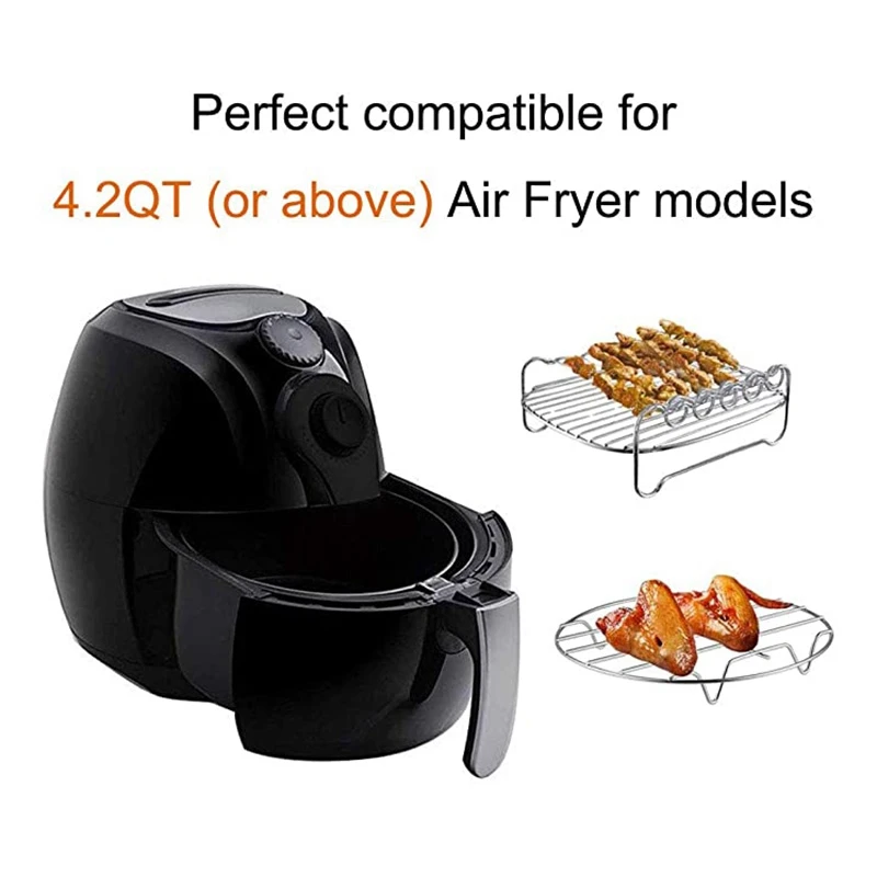 Стойка для фритюрницы 8-дюймовая квадратная двухслойная с 4 шпагами