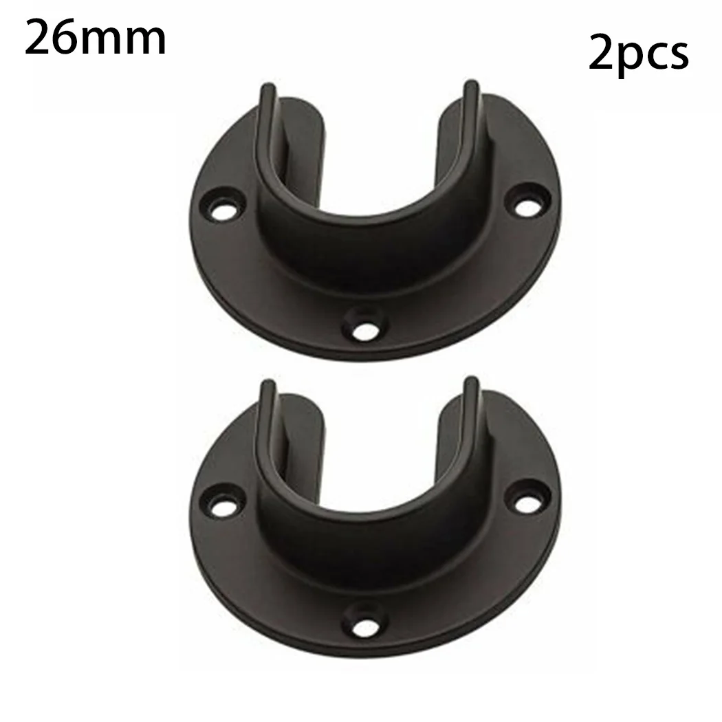 

Rod Closet Bracket Support End Flange Holder Lever Pole Set Sockets Stainless Steel 2Pack Black Clothes Hanger