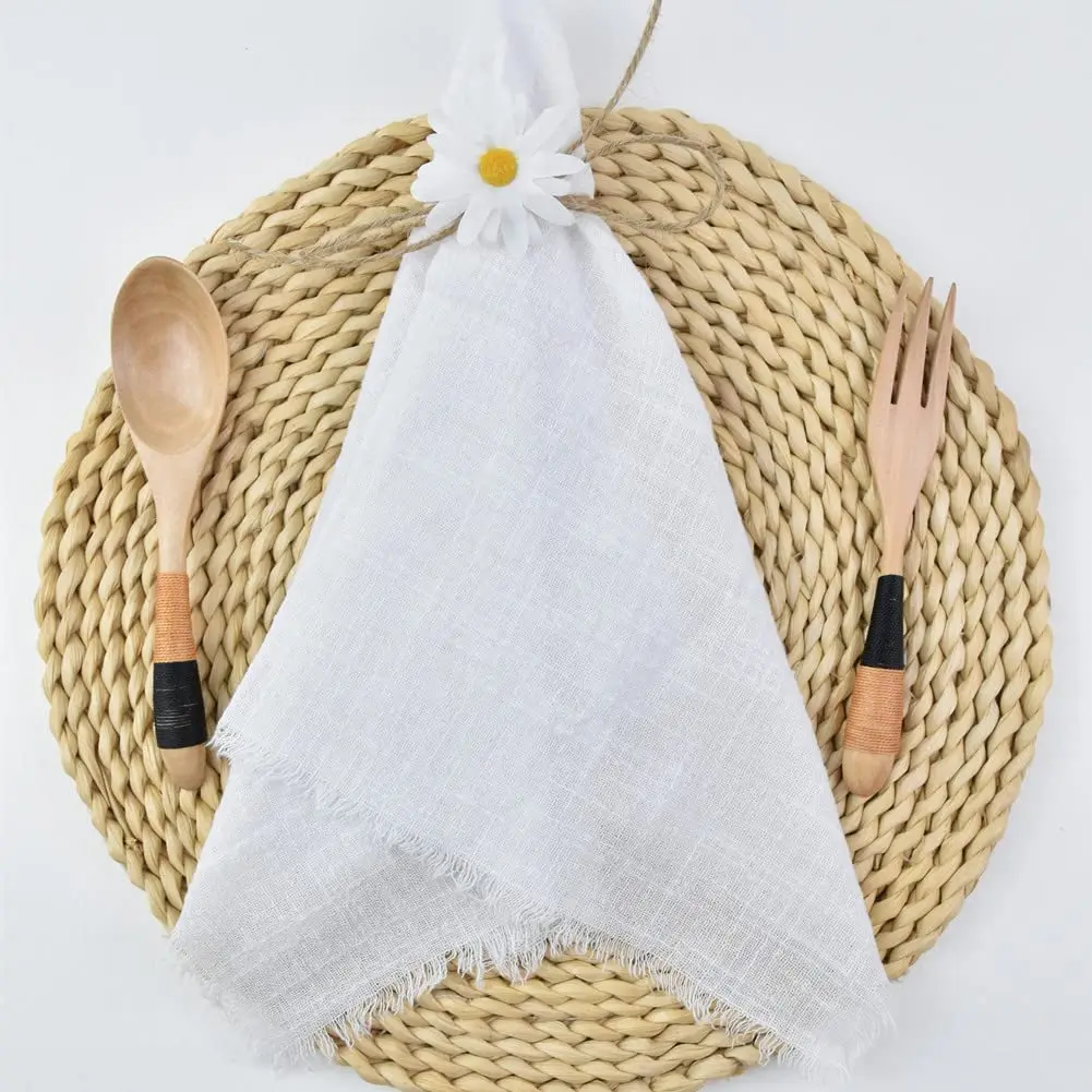 

2023 Wedding Decor Cloth Napkin Hand-dyed Tassel Edge Design Soft Non-fading Reusable Dinner Party Easter Party